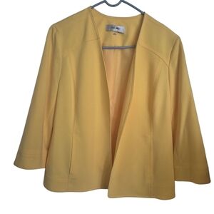 Jones Studio Yellow Blazer Jacket 3/4 Sleeve Nwt Size L